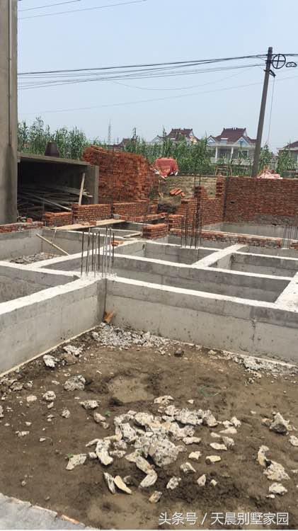 江苏泰州农村自建别墅实拍施工点滴一层盖完就花了十几万