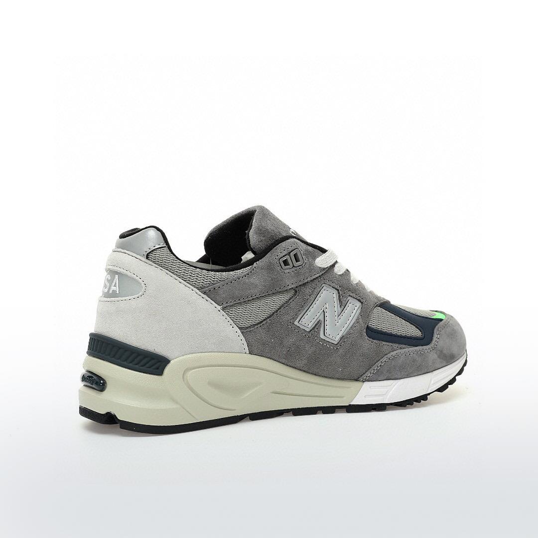 新百伦联名madnessxnewbalancemadeinusa990v2灰深蓝荧光绿反光美产