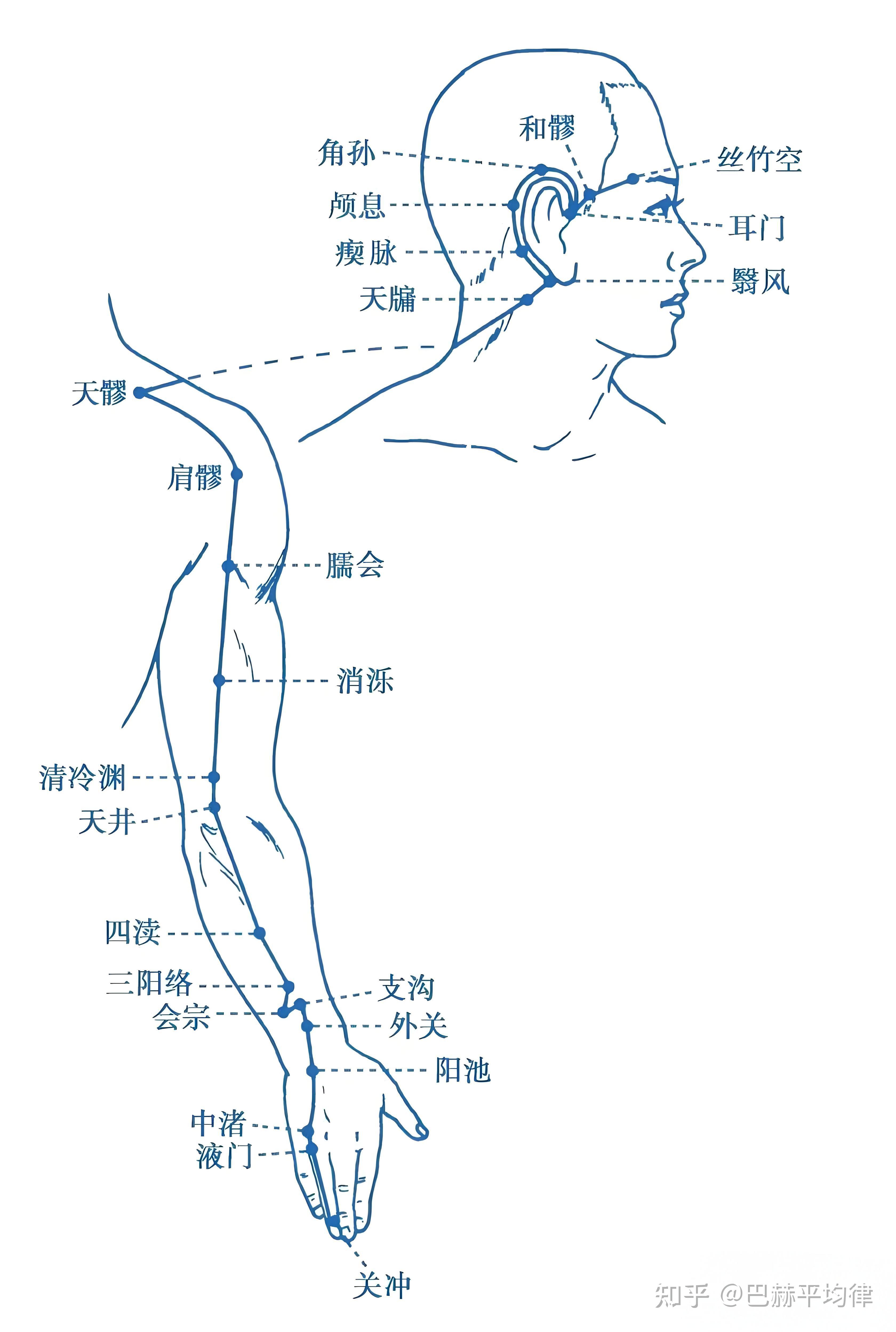 手少阳三焦经穴位表及简要针灸指南