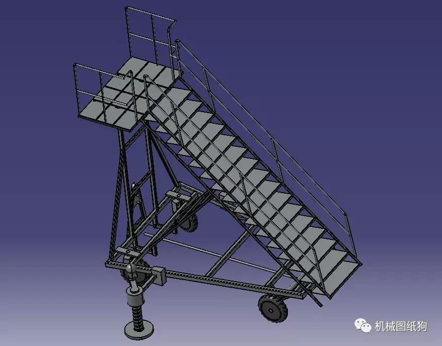 工程機械飛機舷梯3d模型圖紙igs格式