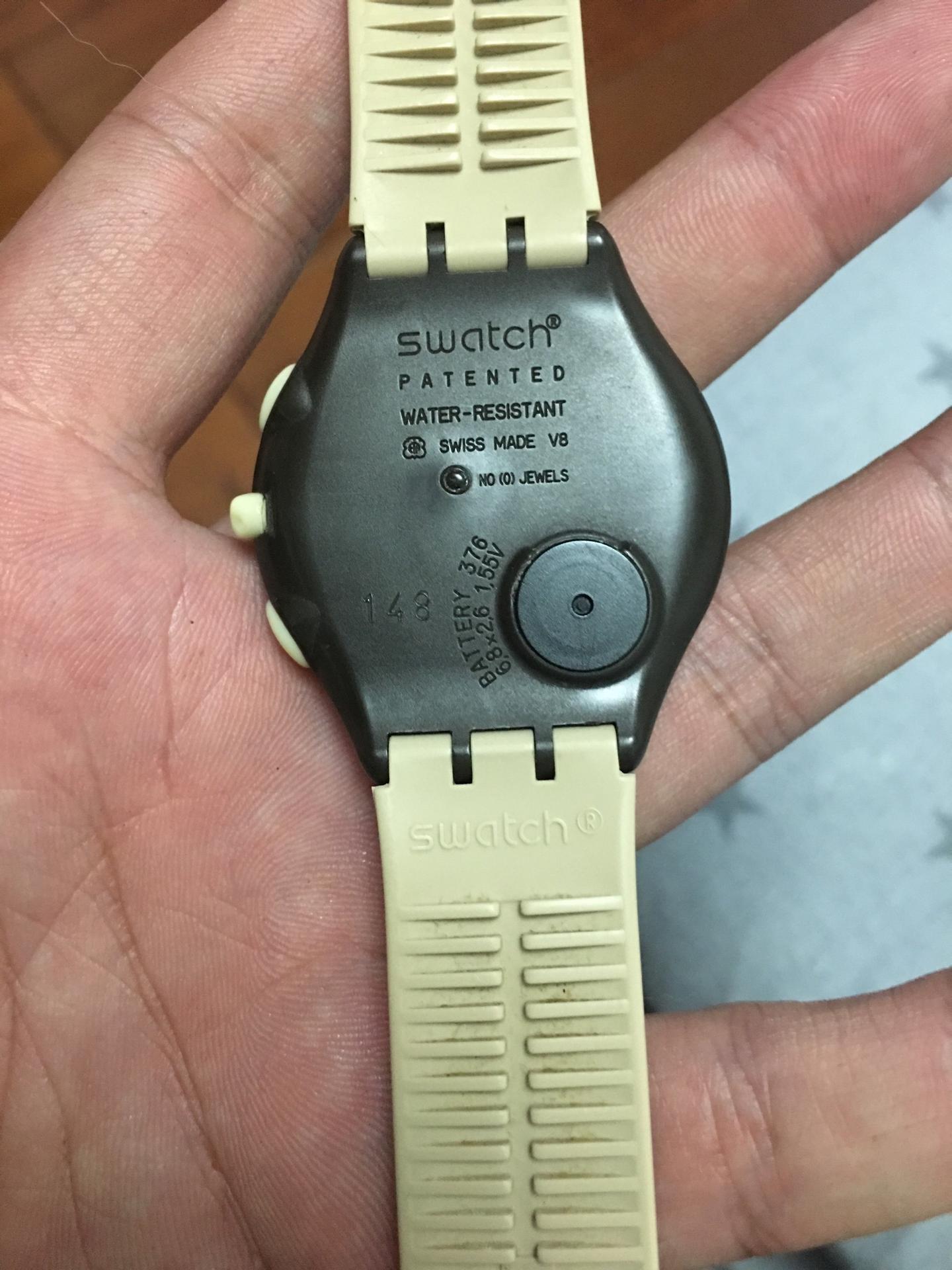 有谁知道这种swatch patented 手表如何换电池？硬币没有用，根本没槽