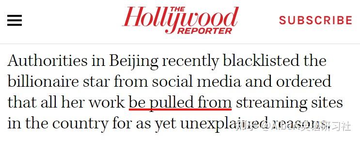 fortune《财富》:her workswere taken offline,她(赵薇)的作品被除名