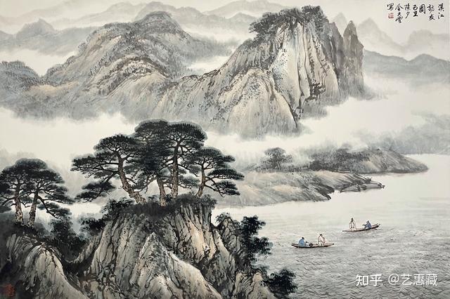 金大雪山水画作品《溪山访友图》赏析