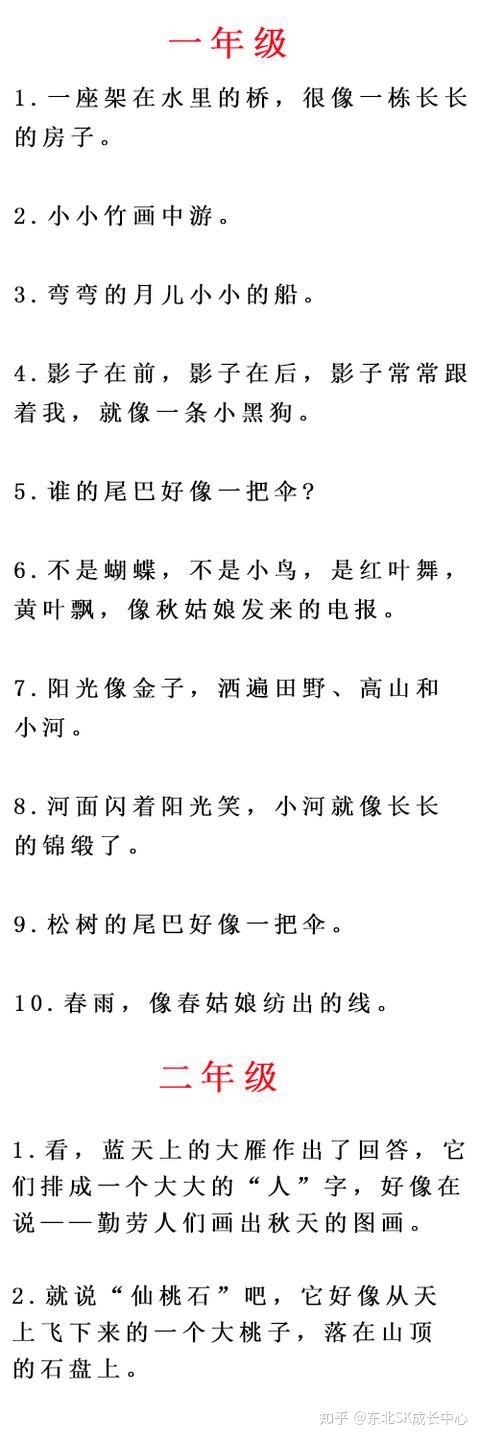 小学语文比喻句汇总,所有经典比喻句都在这了,快给孩子收藏一份 - 知乎