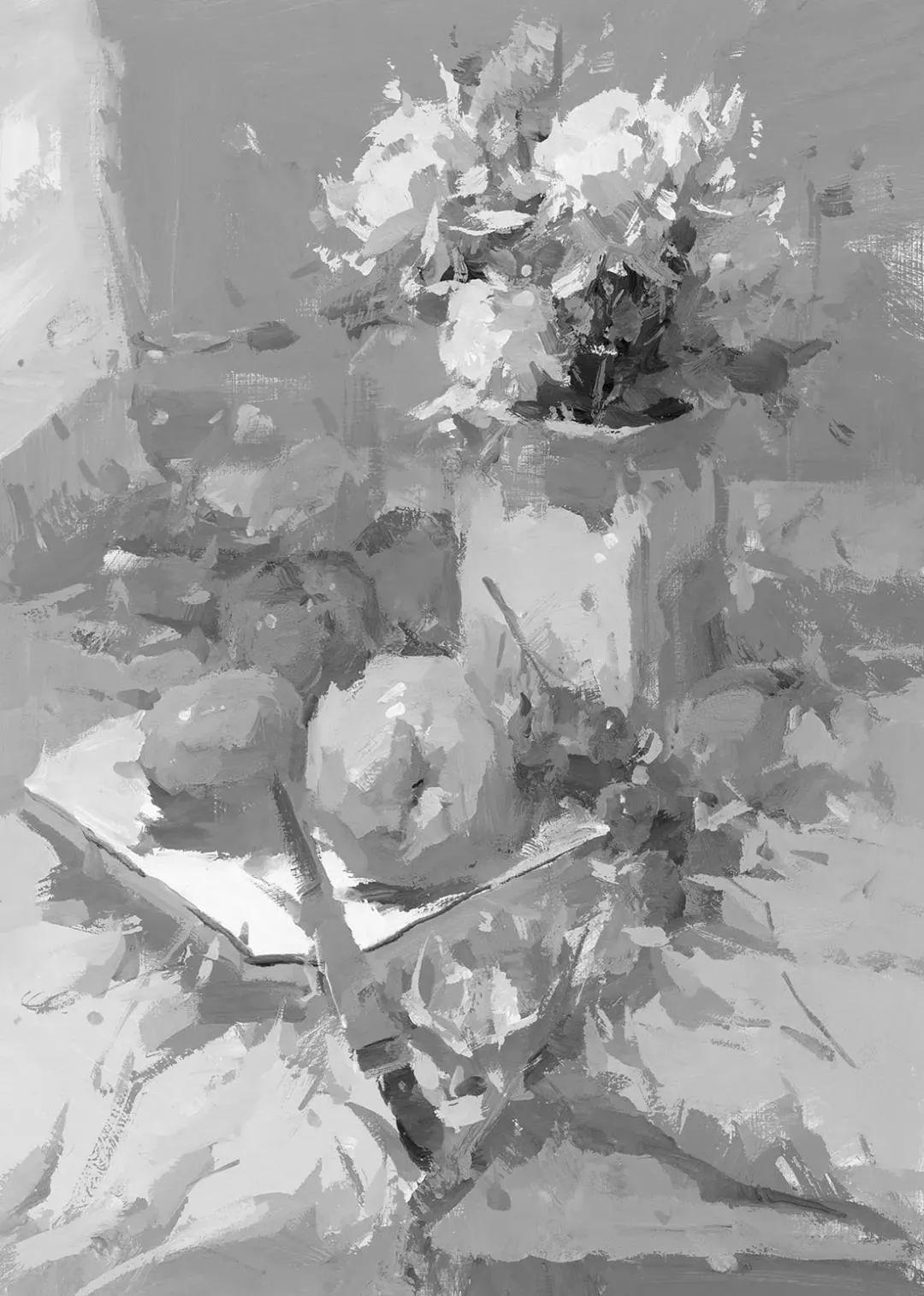 色彩静物黑白灰在色彩中同样重要缺少它画面就会失去平衡