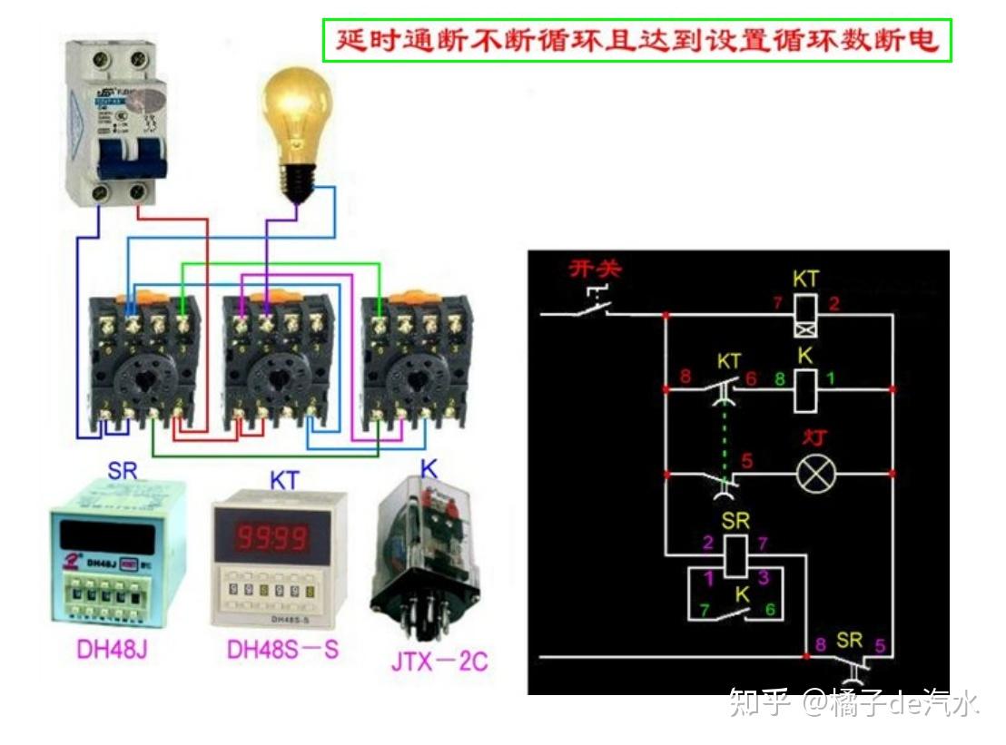 延時通斷不斷循環且達到設置循環數斷電順逆轉控制電路雙手點動控制這