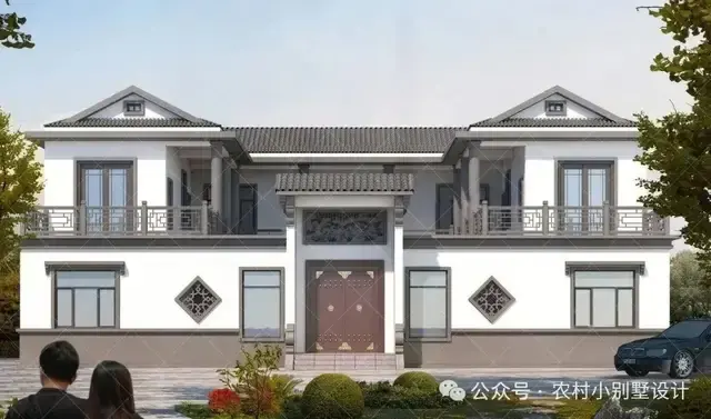 48款二层中式合院别墅,二层新中式四合院农村自建房别墅设计图 - 知乎