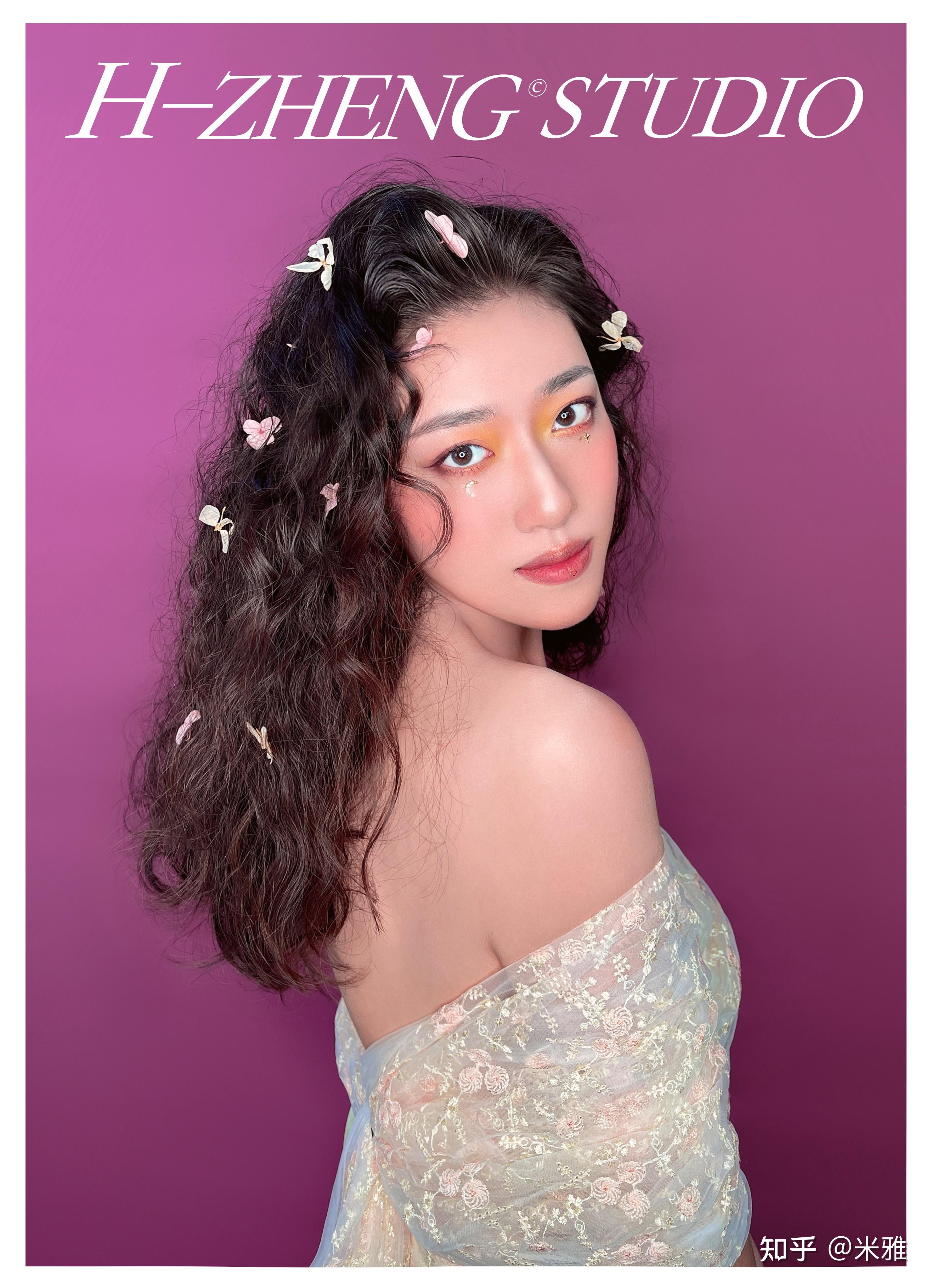 再是创意新娘妆.