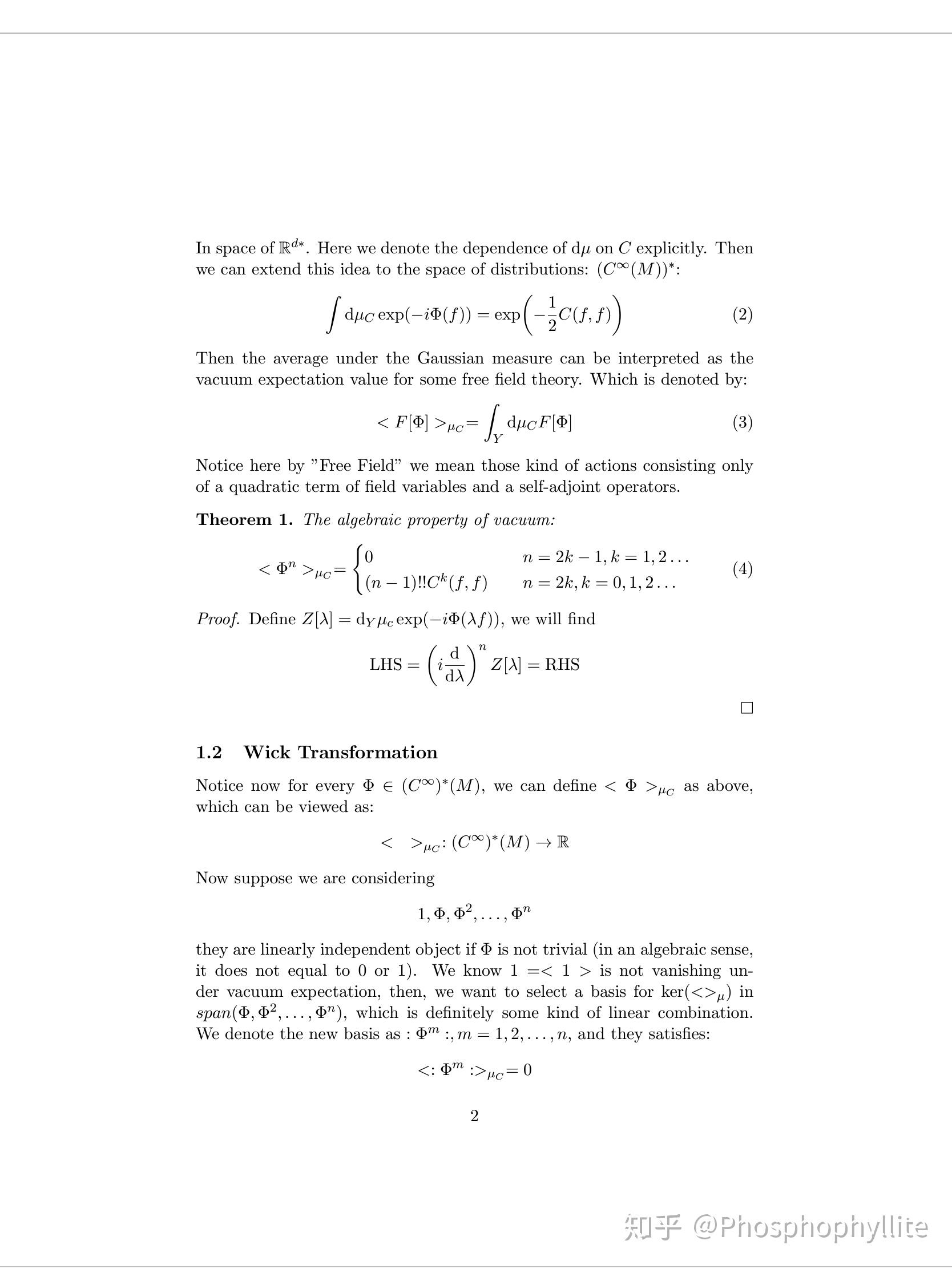 Notes on Wick Ordering 知乎