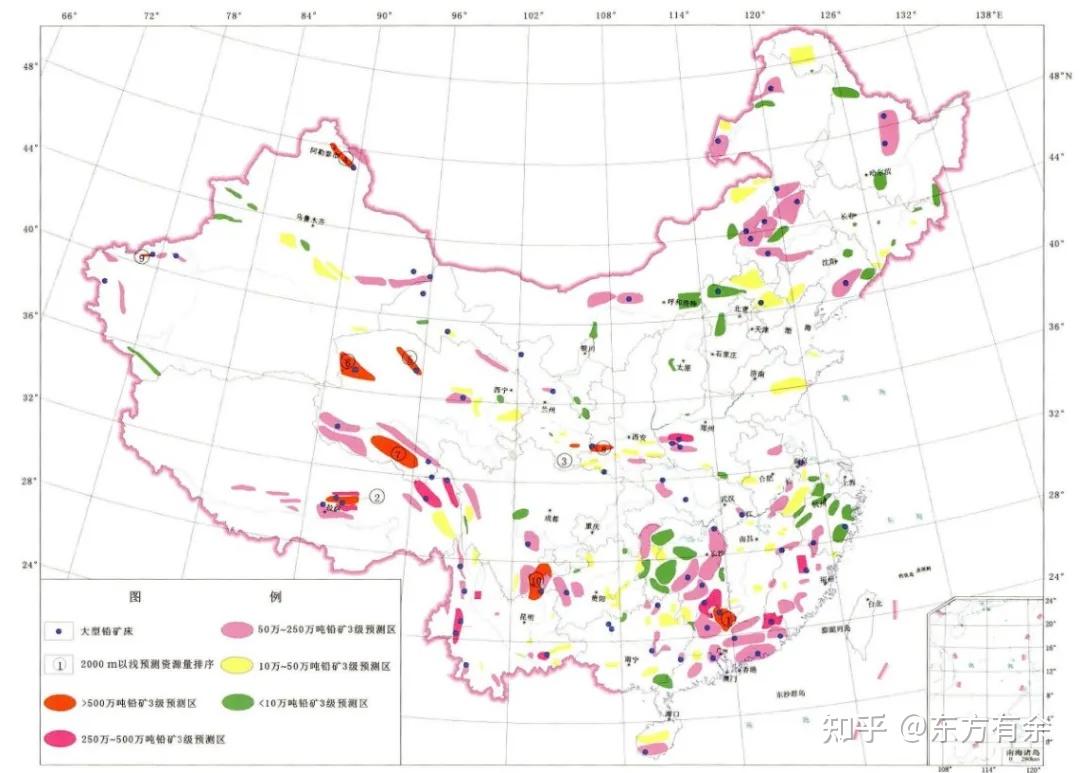 新兴产业发展需要的(部分)战略性矿产全球/全国分布情况