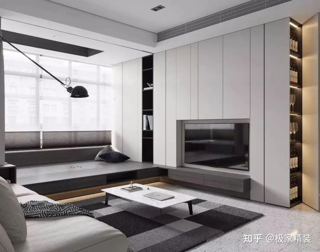 小户型客厅全屋定制收纳柜怎么做？上海哪家装修公司可以提供？ - 知乎
