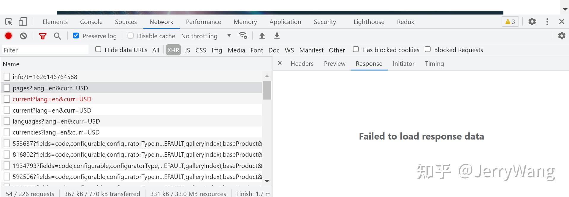 Chrome 开发者工具无法显示服务器正常返回的 HTTP 请求 - Failed to load response data - 知乎