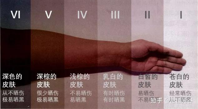 fitapatrick-pathak 皮肤分型图示让我们一同踏上"光与健康"的探索之