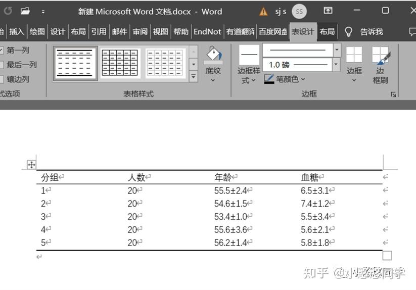 如何用word制作三线表模板？ 知乎 