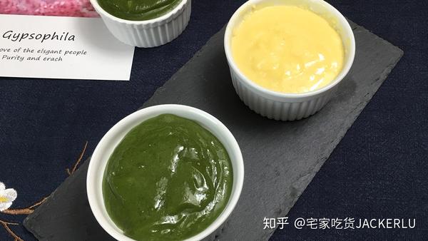 双色卡仕达酱（原味和抹茶味）教程，抹面包、做夹心都可以，口感超棒。