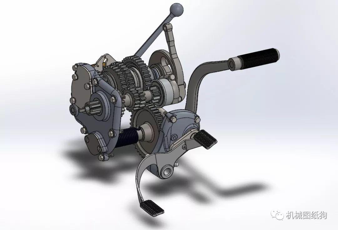 差减变速器m72摩托车变速箱3d模型solidworks设计