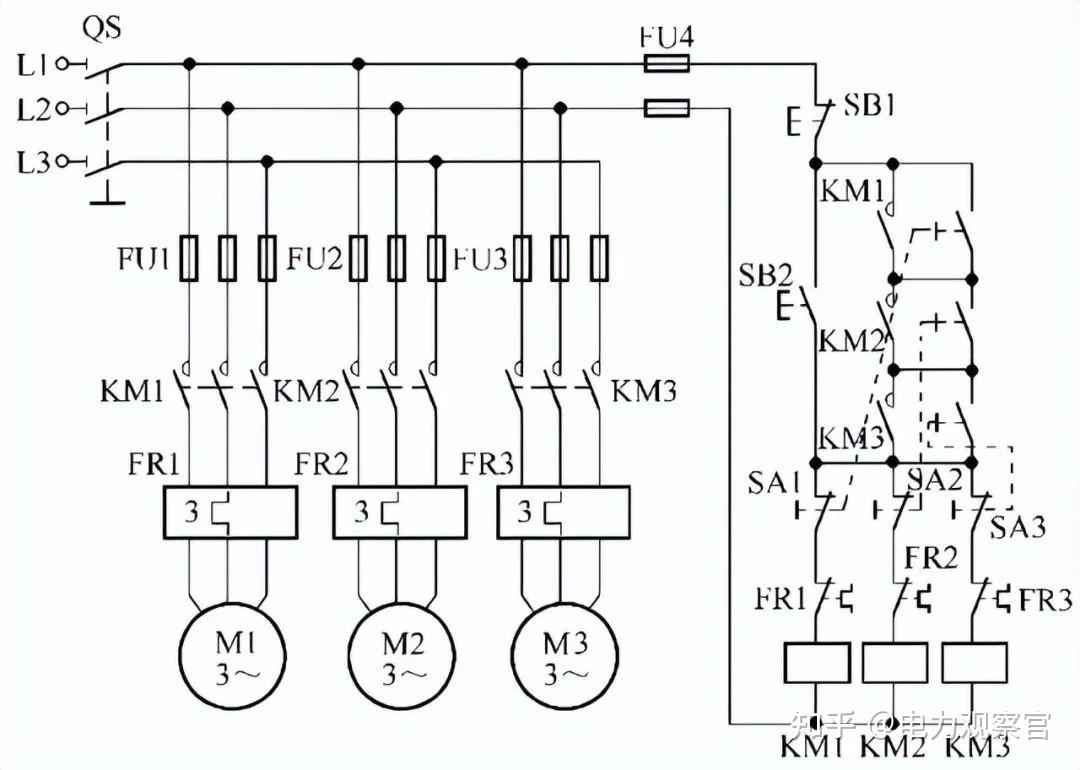 46用gyd-16/c型氣壓開關控制電動機電路47電動葫蘆的電氣控制電路48用