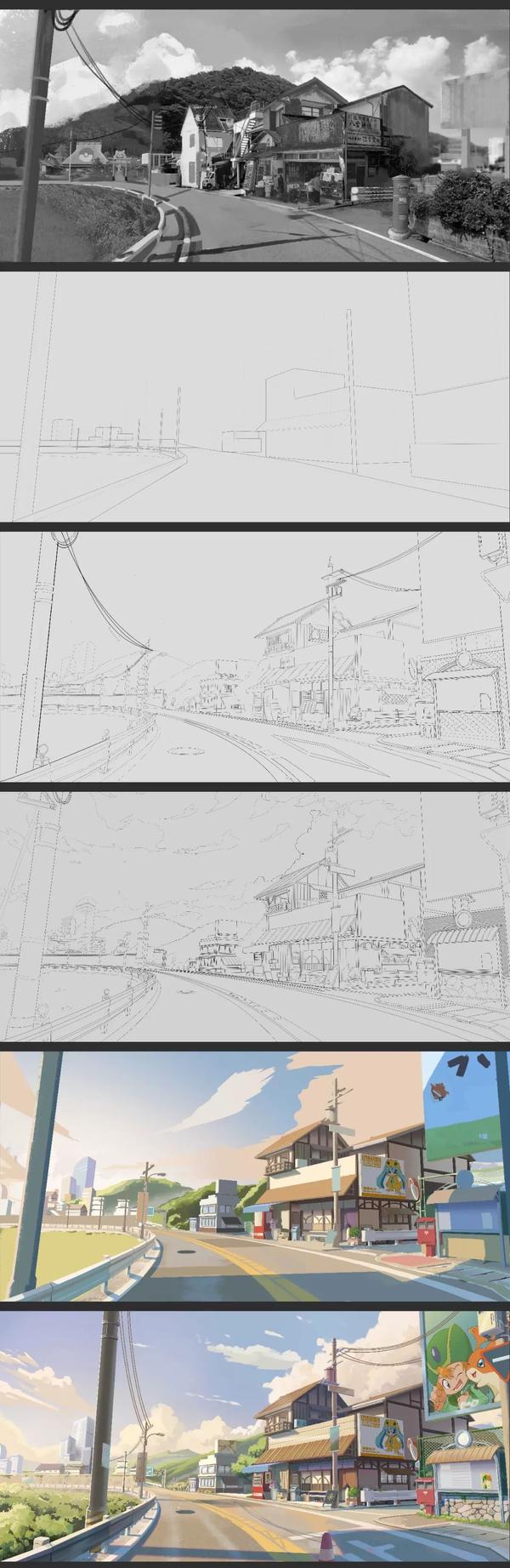 【场景插画作品】用3D辅助技术,快速提升画功 - 知乎