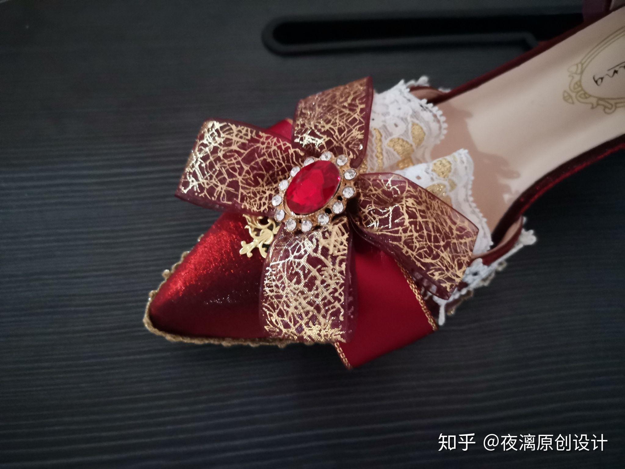 花嫁lolita鞋子红色中华风新年必备冲冲冲