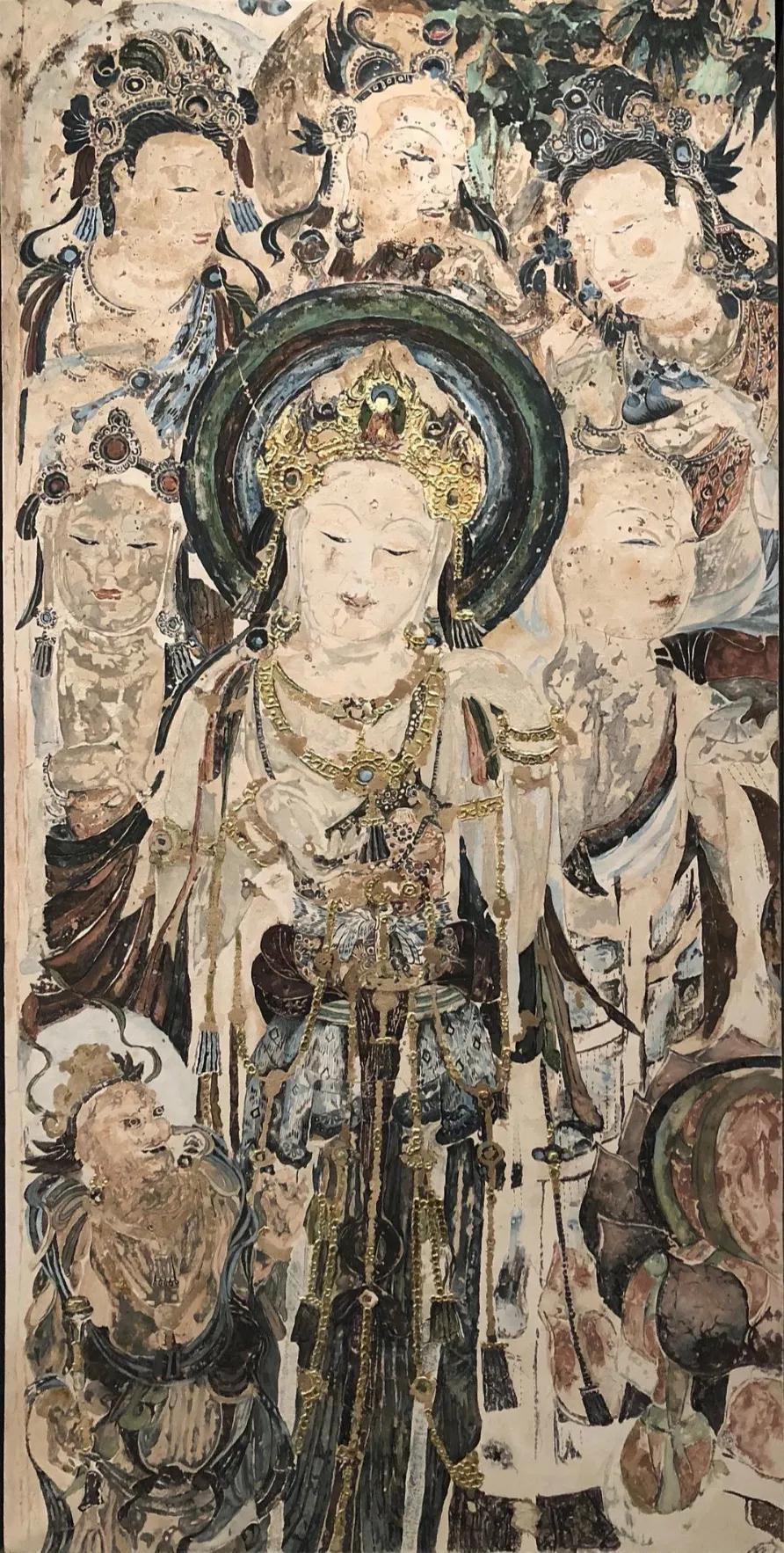 一进入唐朝,很明显地感受到敦煌壁画,从北魏以来的印度画风,转变成了