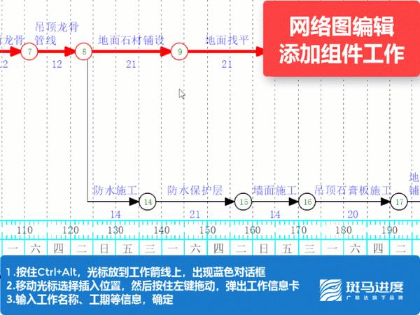 斑馬進度計劃軟件的網絡圖裡如何在一個工作上穿插一個工作