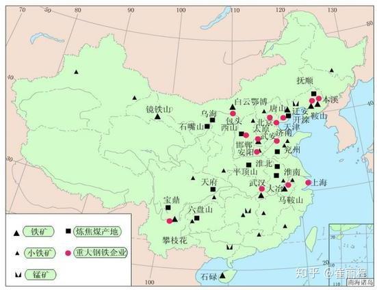 中国主要铁矿分布