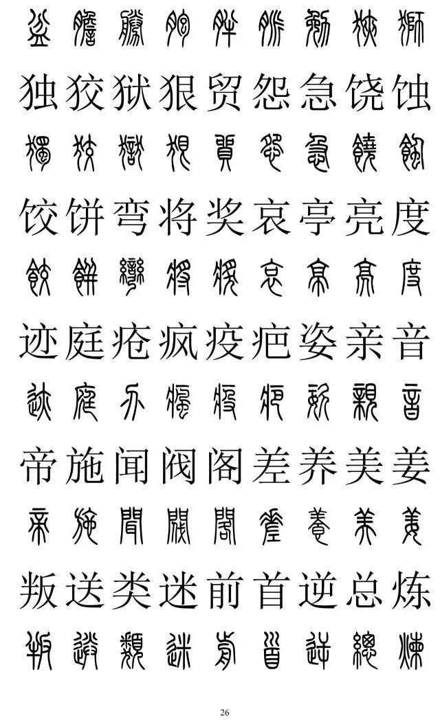 篆書楷書對照2500字,不收藏準後悔 - 知乎