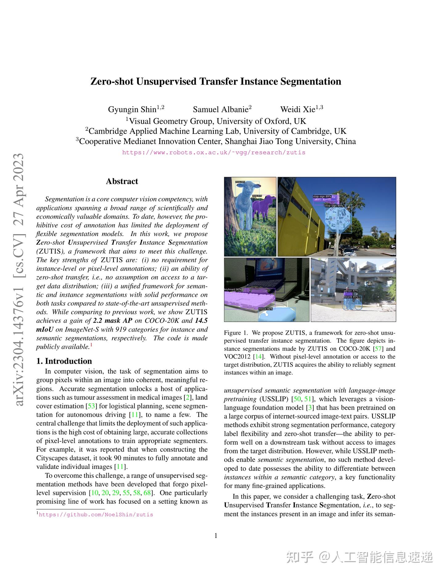 Zero-shot Unsupervised Transfer Instance Segmentation - 知乎