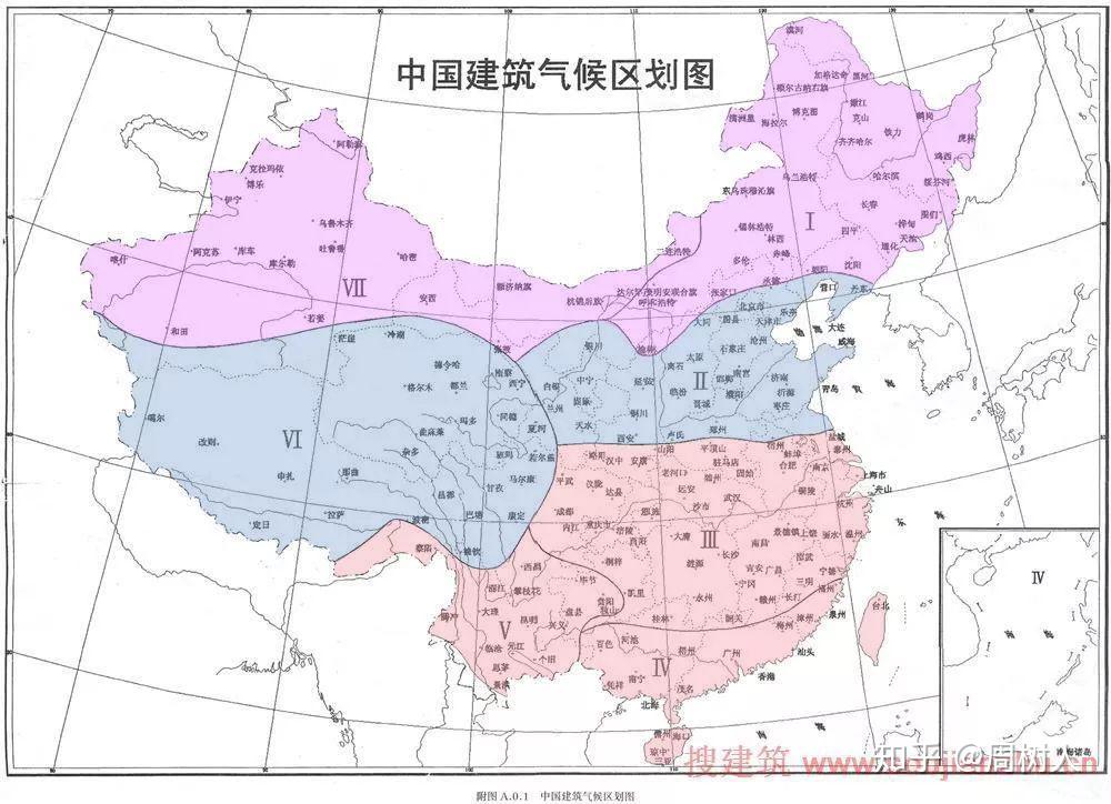 建筑气候分区图城市图片