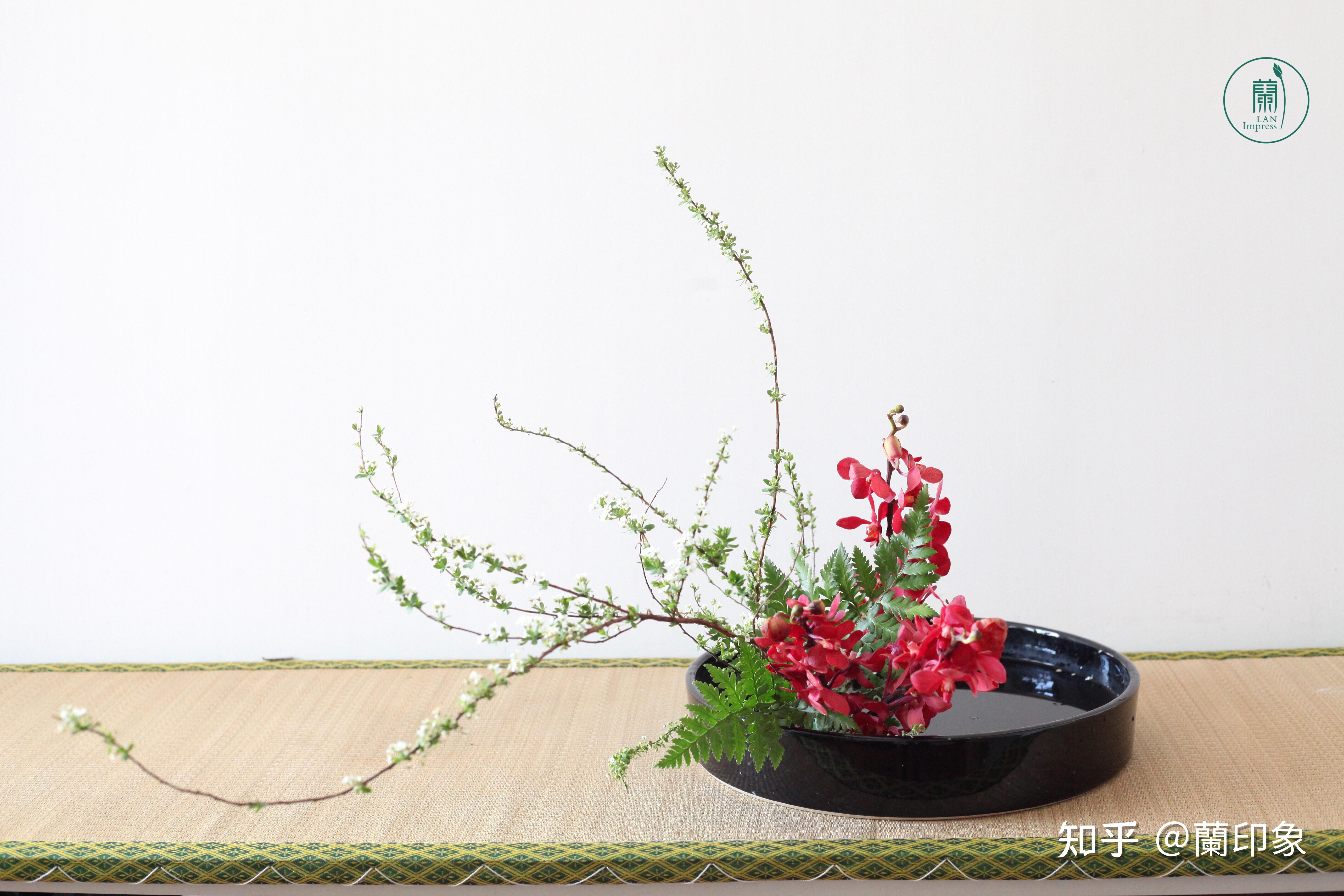 日式小原流花道草长莺飞二月天