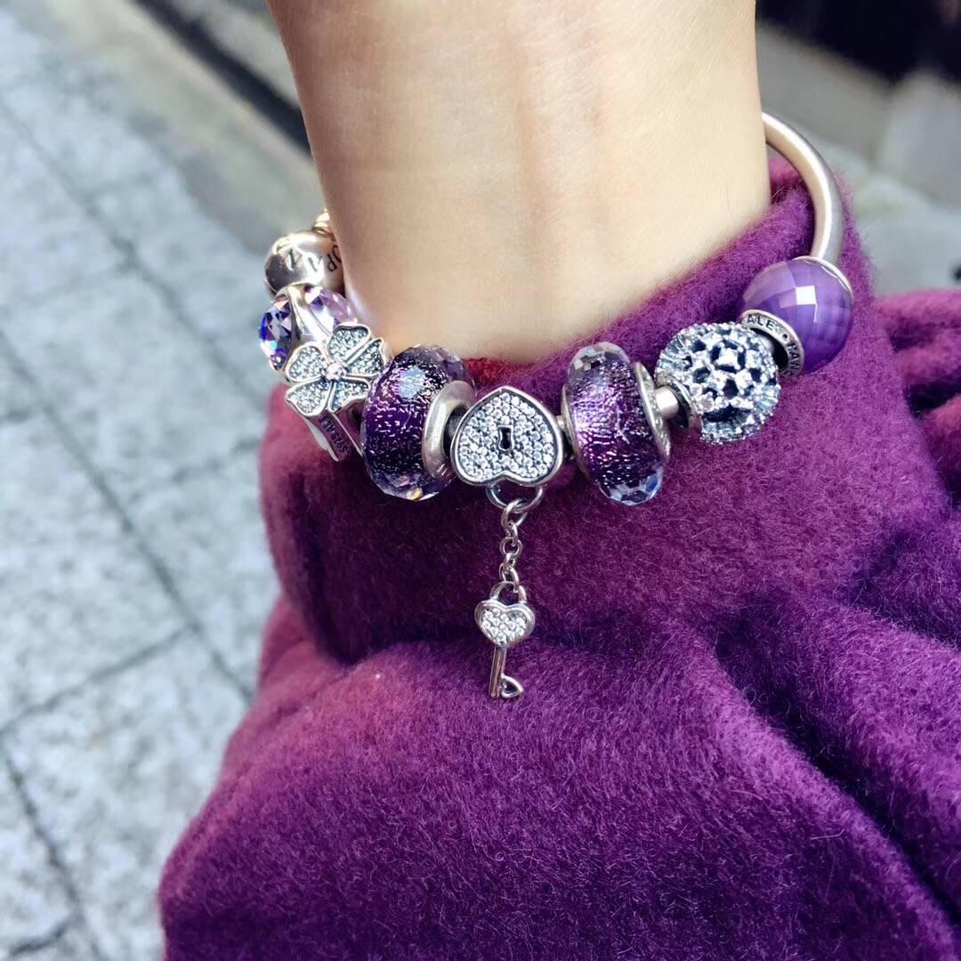 潘多拉紫色琉璃珠图片