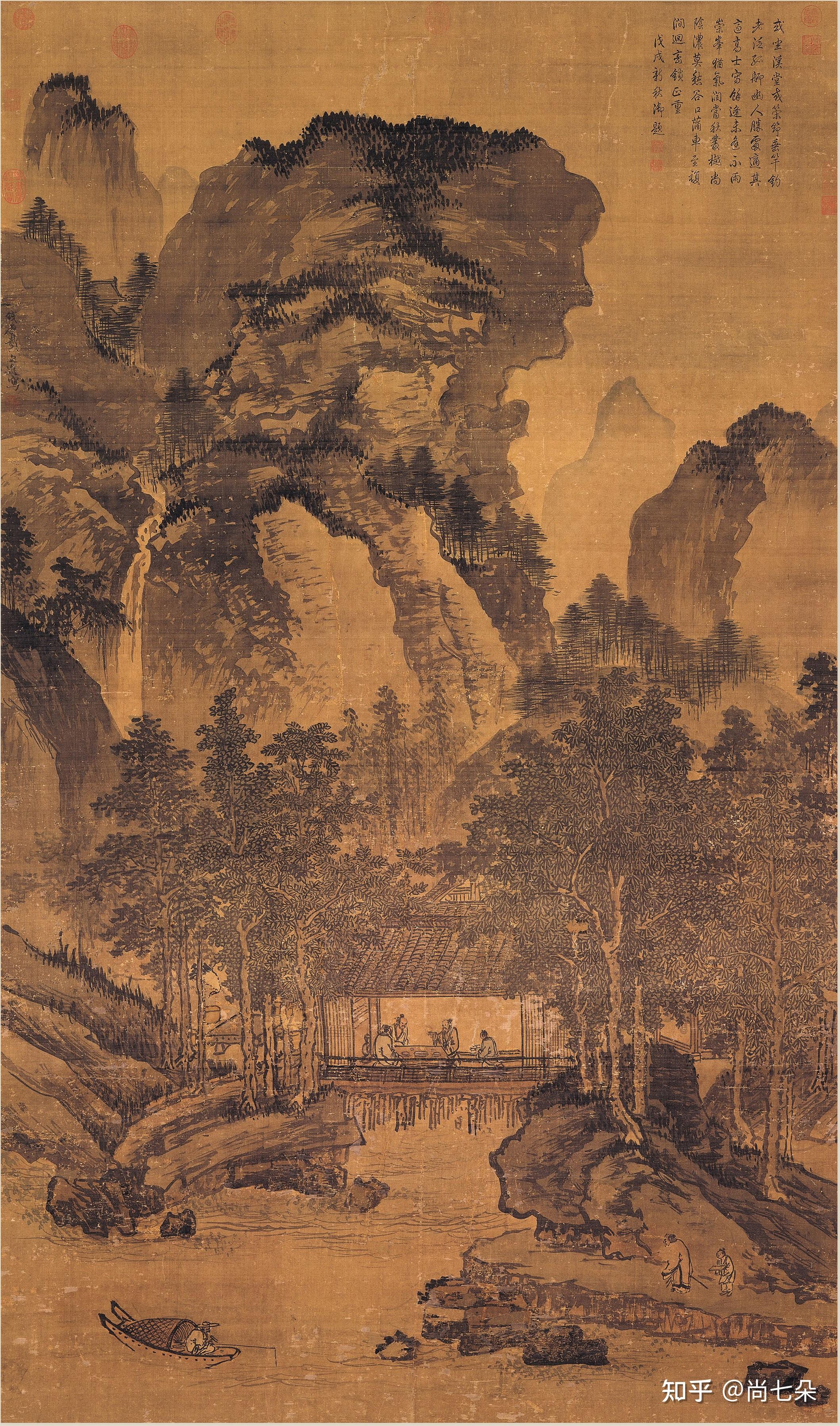 明代戴进山水古代高清国画图片保存