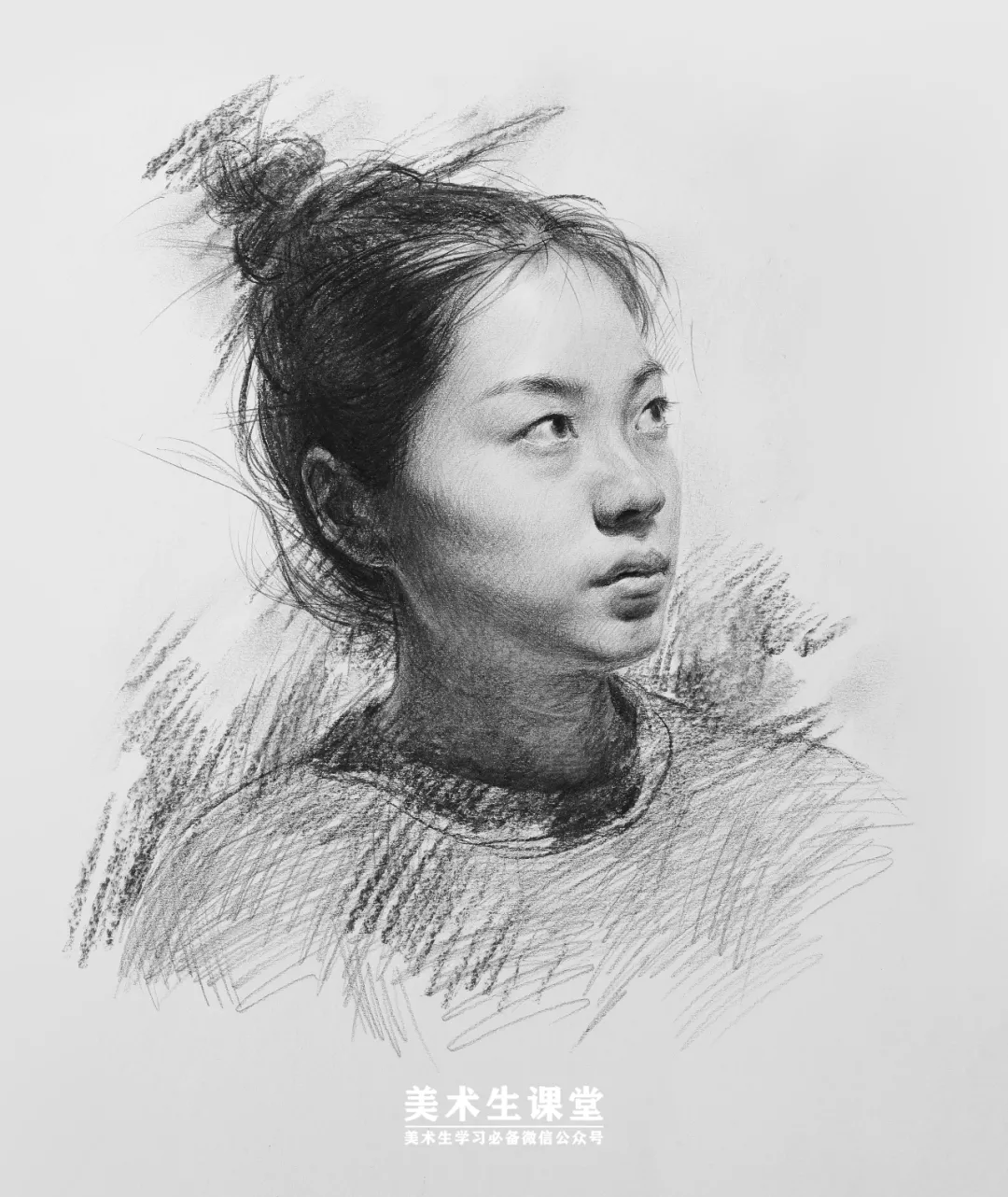 干货四分之三男中年素描头像精讲教程