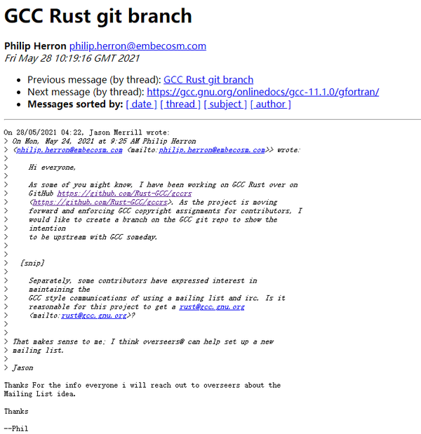 GNU GCC Rust gnu-gcc-rust