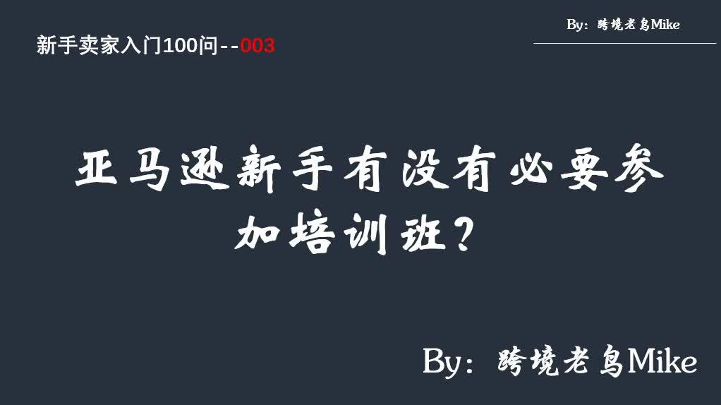 亚马逊新手卖家有必要参加培训班么?1069           赞同视频