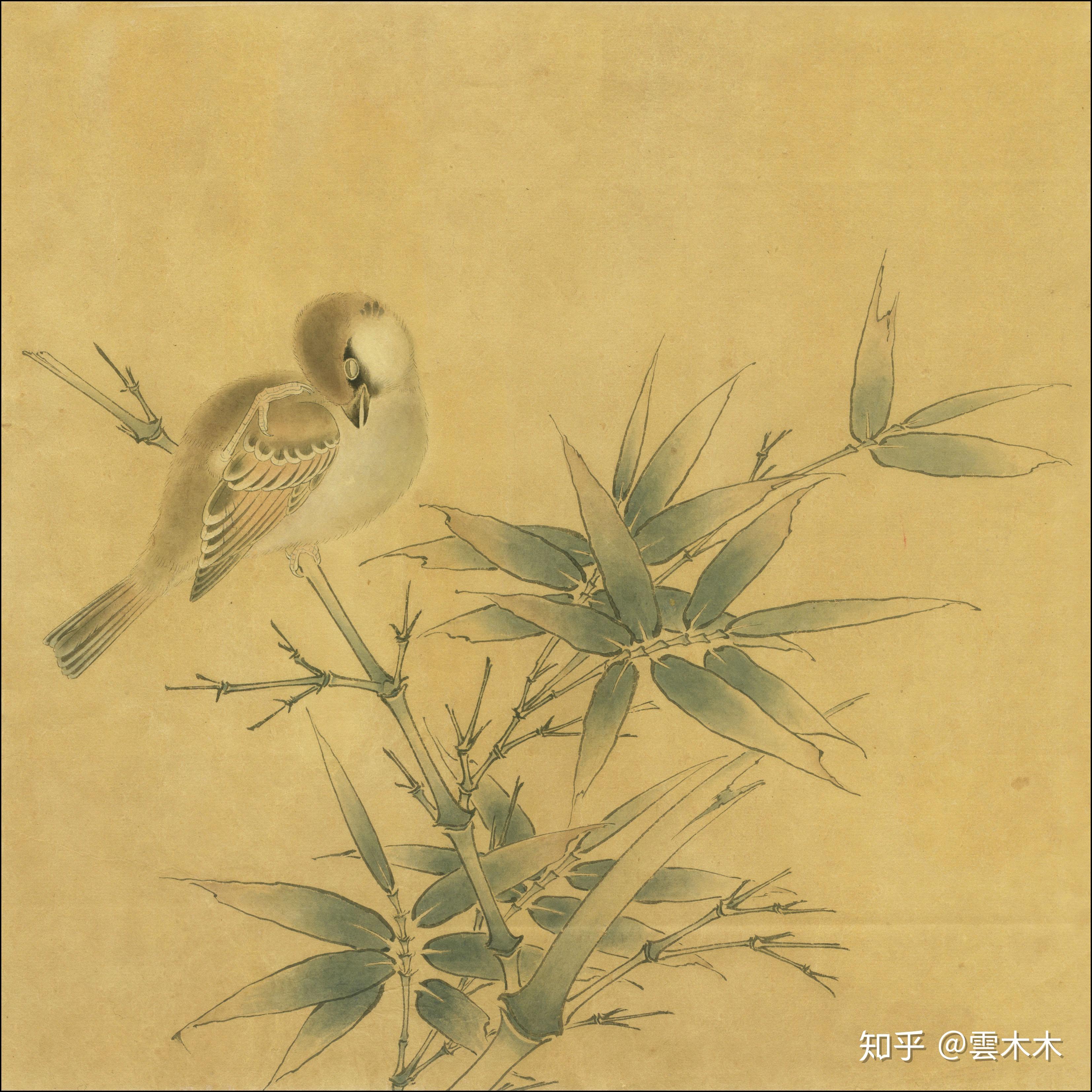 《竹雀图》是南宋光宗绍熙年间画院待诏吴炳的一副工笔花鸟画散页.