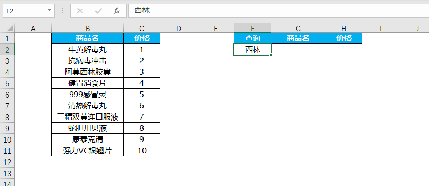 excel函數vlookup函數通配符關鍵字查找用簡稱匹配全稱