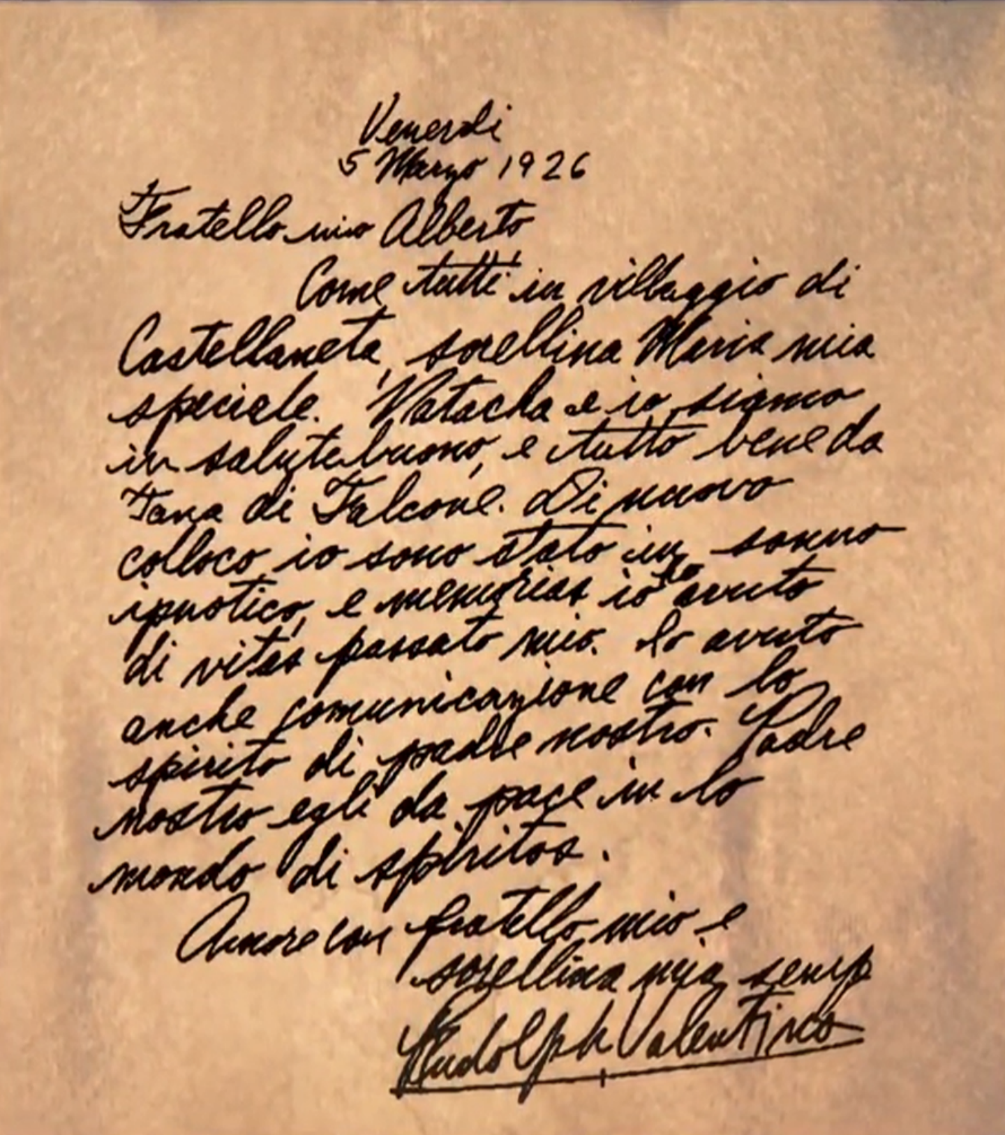 (李艾伦写的意大利语书信)