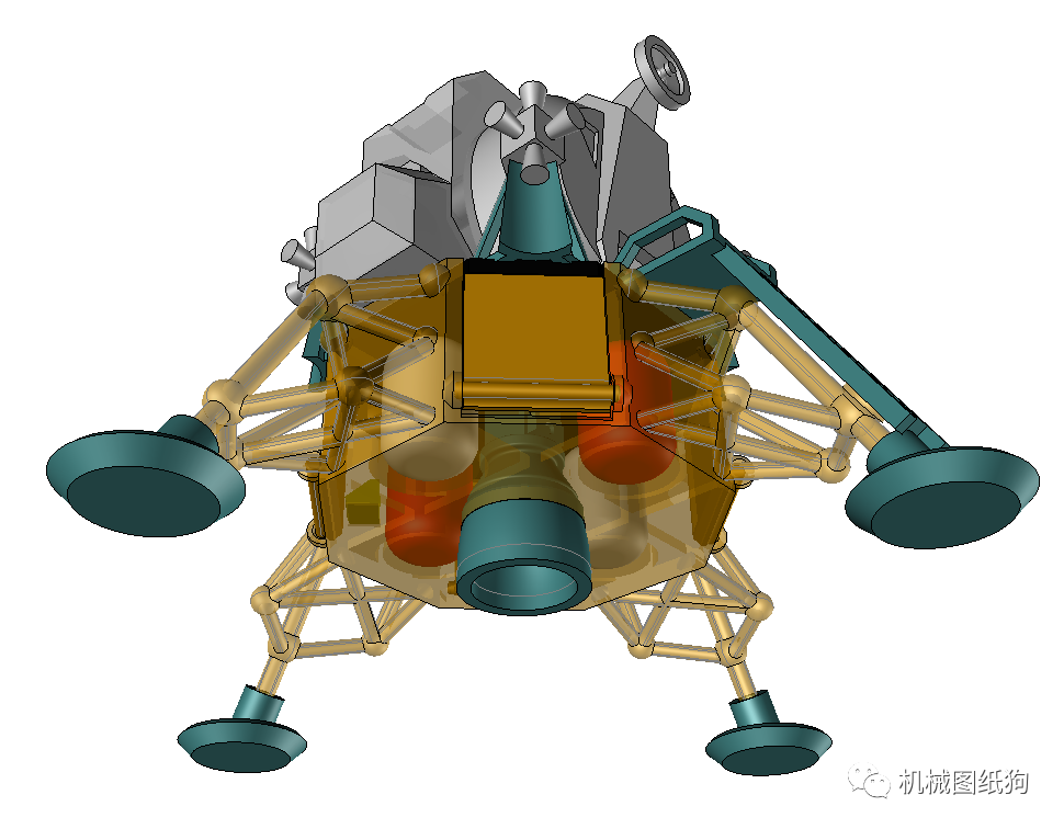 飞行模型阿波罗11号登月舱简易模型3d图纸stp格式