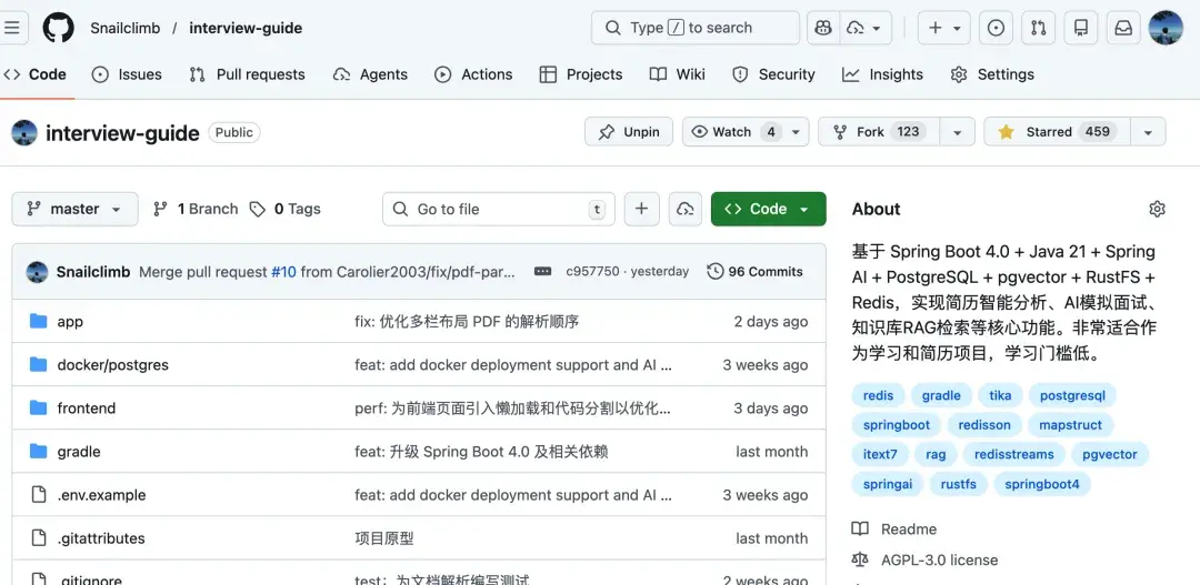 推荐一个基于 Spring Boot 4.0 + Java 21 + Spring AI 2.0 的大模型项目！ - 知乎
