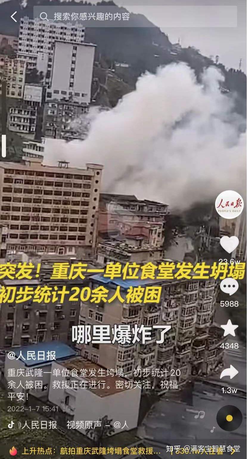 重庆一食堂疑似燃气爆炸致死16人食堂环境智慧监测刻不容缓