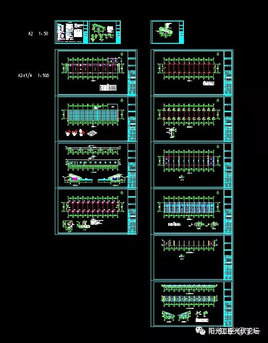 光伏生态农业大棚cad图纸下载