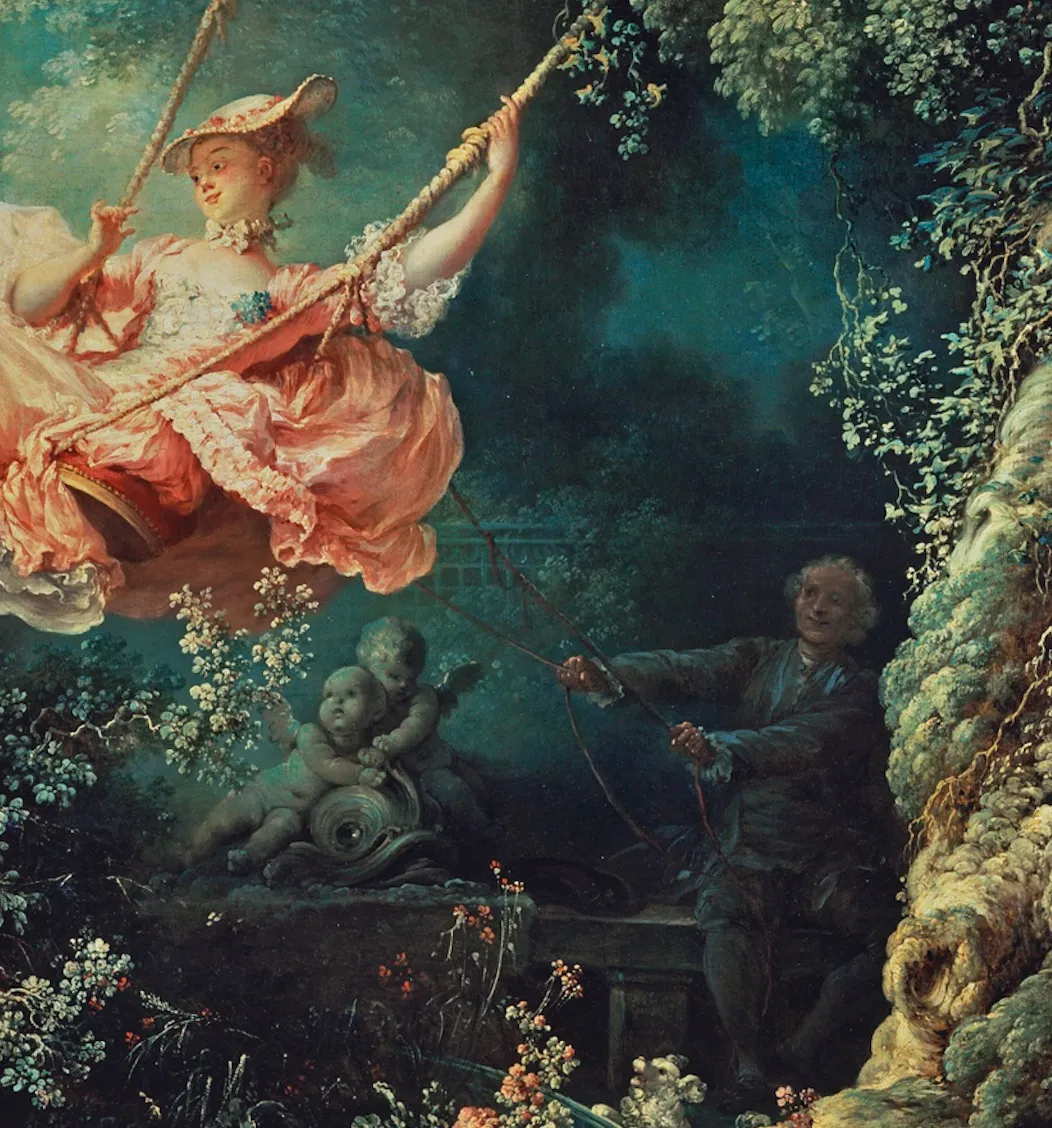 一个拉绳子一个荡秋千