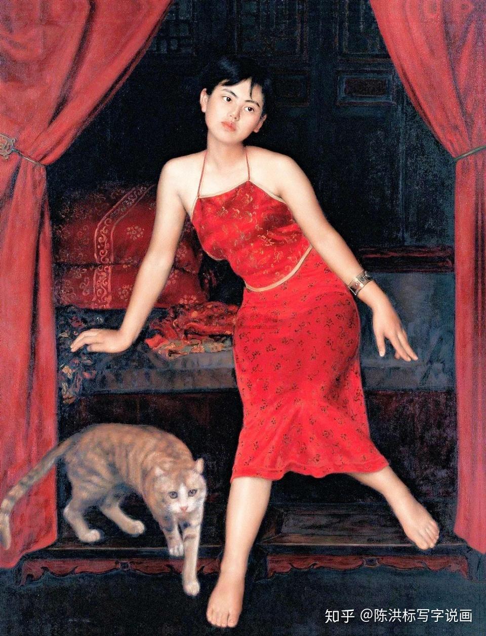 比如中国艺术研究院中国油画院院长杨飞云画妻子,他从认识12岁的佟芃