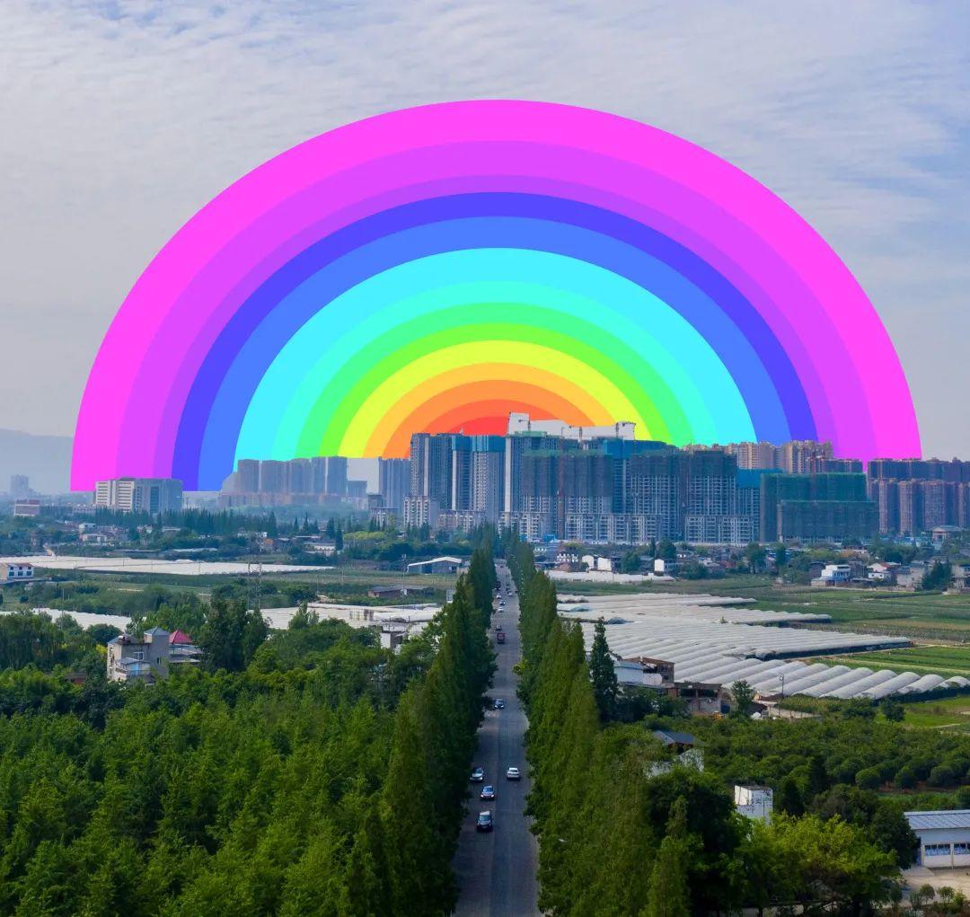 雨过天晴金堂惊现双彩虹