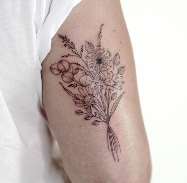 纹身idea丨素花纹身 黑色线条中的美丽生机 知乎