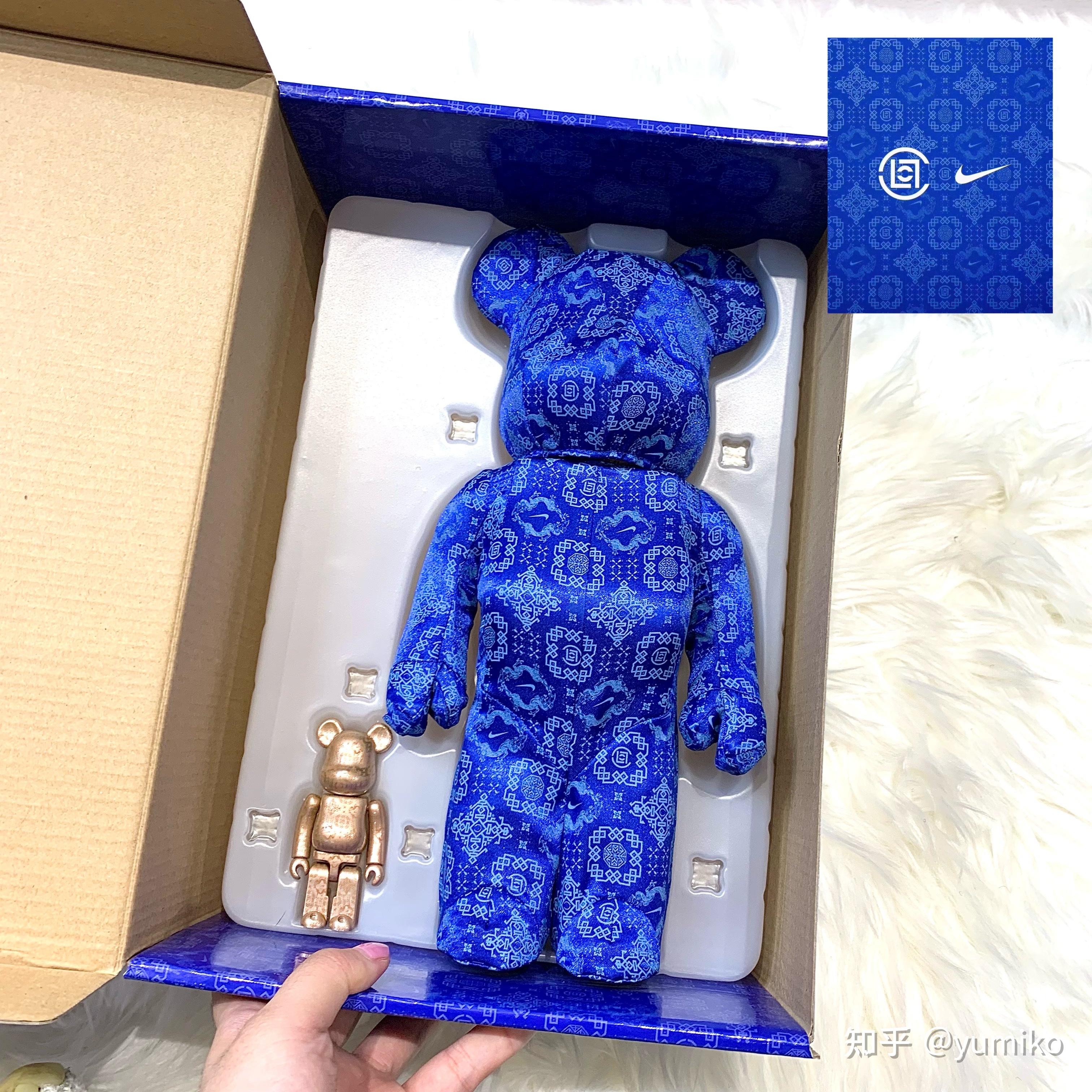 berbrick陈冠希联名蓝丝绸积木熊