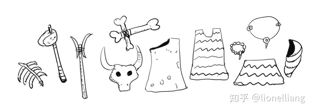 有人把不能吃的毛皮,骨头之类的东西于是,大家有更多时间玩耍和思考.