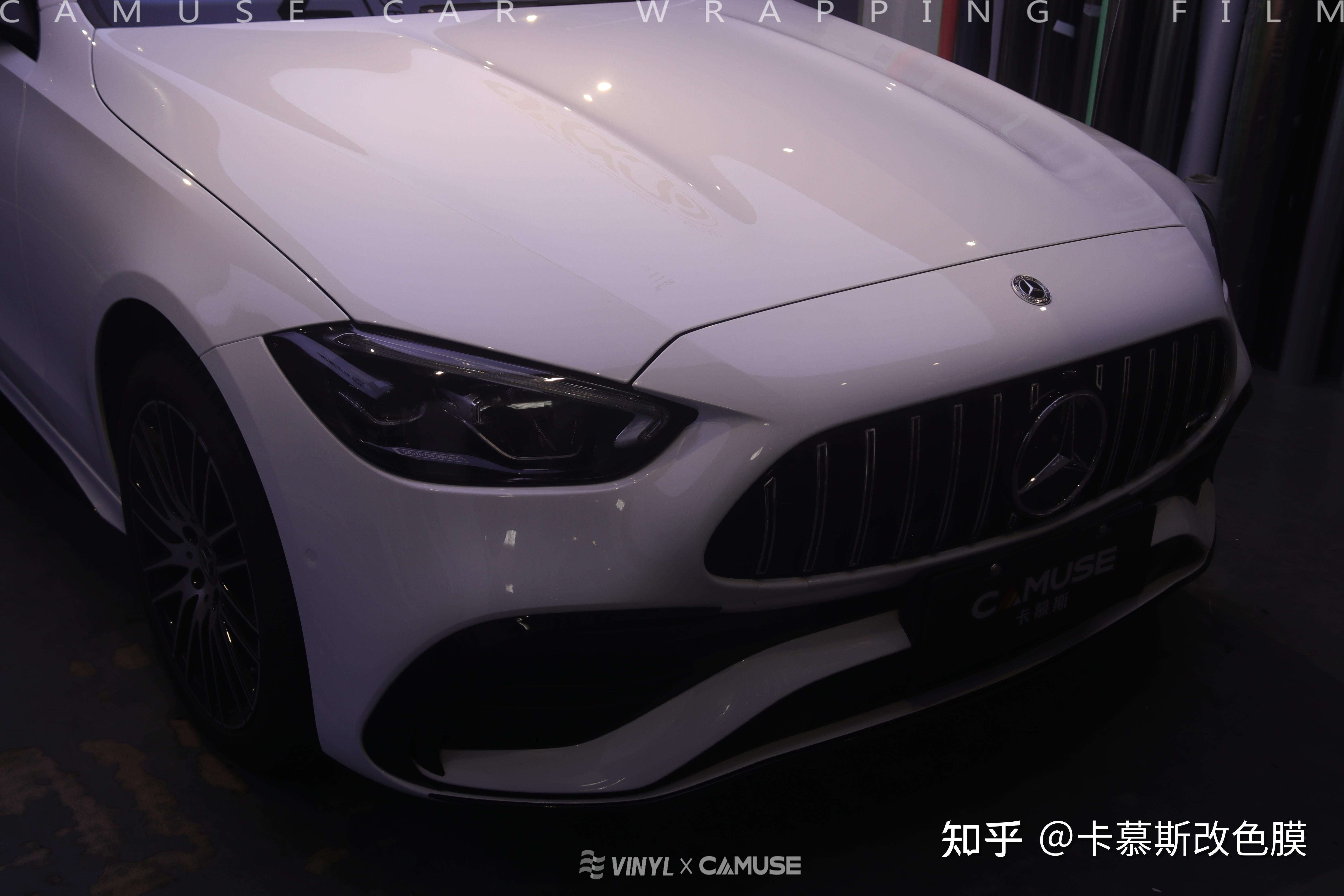 奔驰卡慕斯改色膜水晶白,非常的纯粹