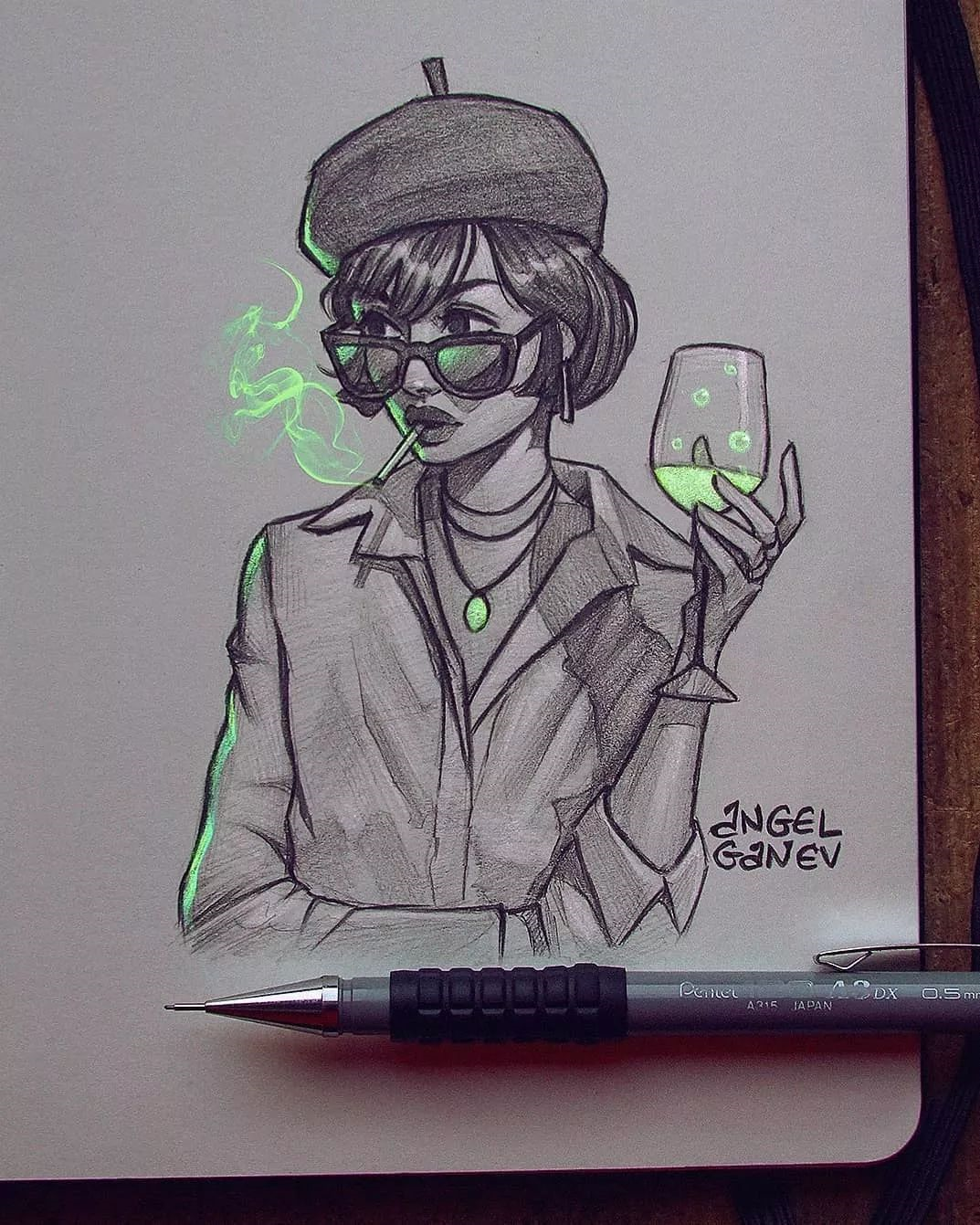 让人看了只能膜拜也绝不含糊大佬用起圆珠笔来除了铅笔就是他笔下妹子